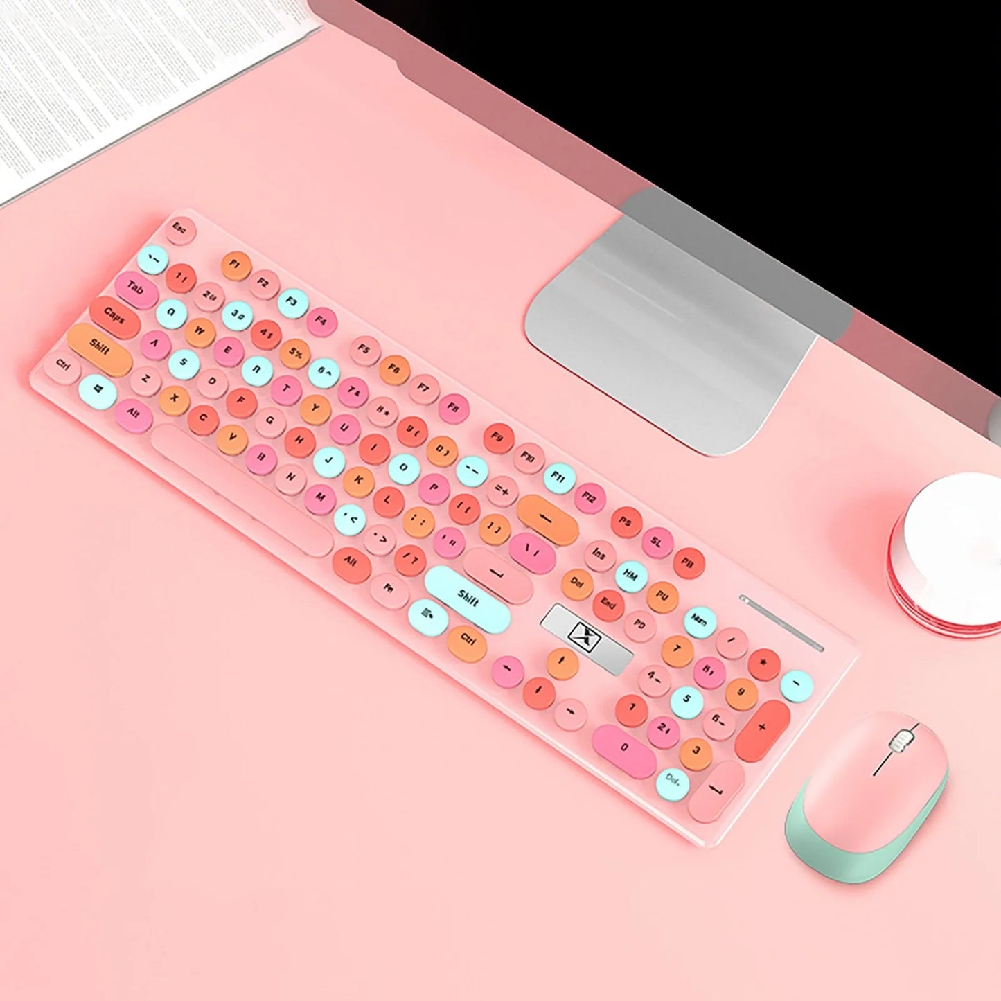 Retro Wireless Keyboard & Mouse • Silent Edition