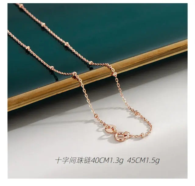 18K Rose Gold Plated Chain • Sterling Silver Base