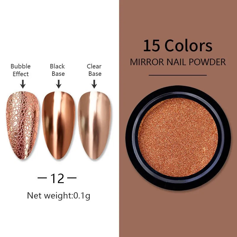 Chrome Pigment Nail Powder • Metallic Magic