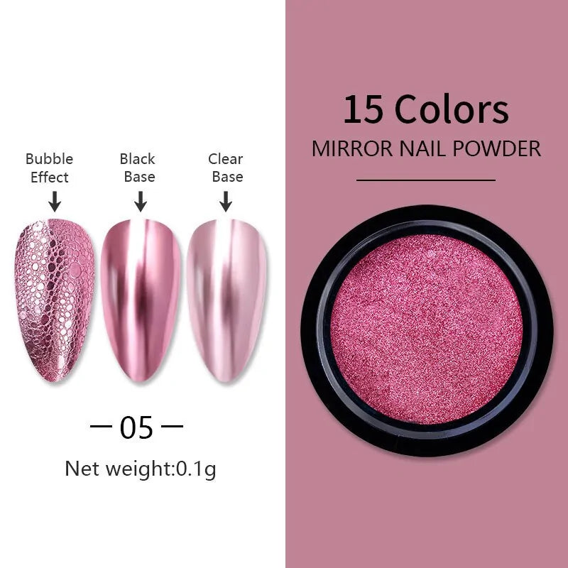 Chrome Pigment Nail Powder • Metallic Magic