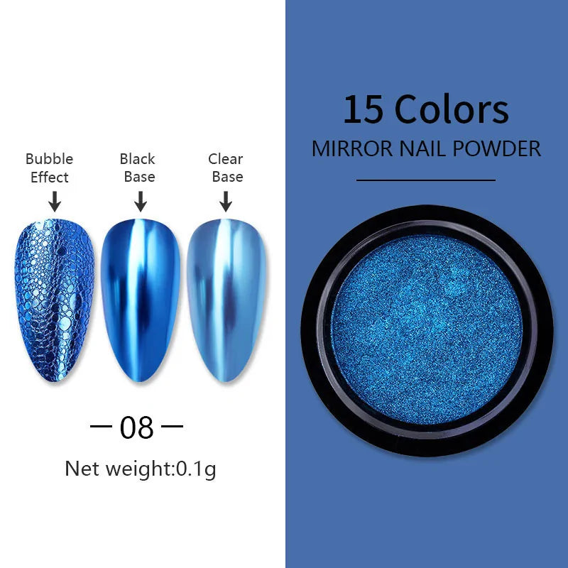 Chrome Pigment Nail Powder • Metallic Magic