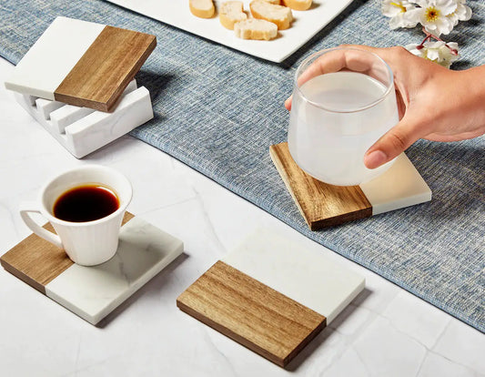 Marble Coaster Set • Tech Luxe 4-Piece