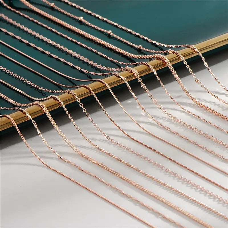 18K Rose Gold Plated Chain • Sterling Silver Base