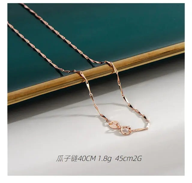 18K Rose Gold Plated Chain • Sterling Silver Base