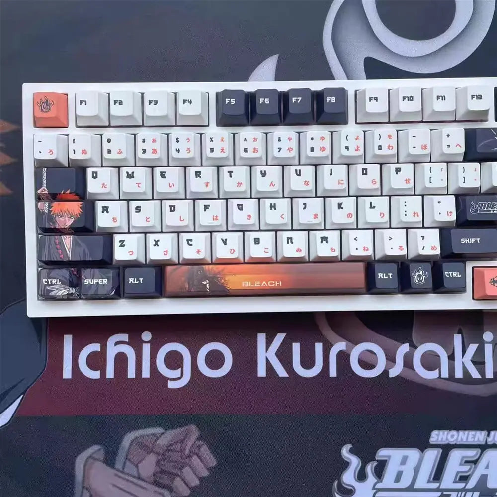 Bleach Anime Keycaps Set • 128 PBT Keys for Cherry MX
