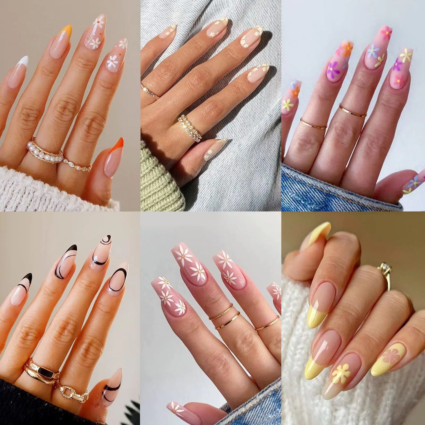 6 Pack Medium Almond Nails