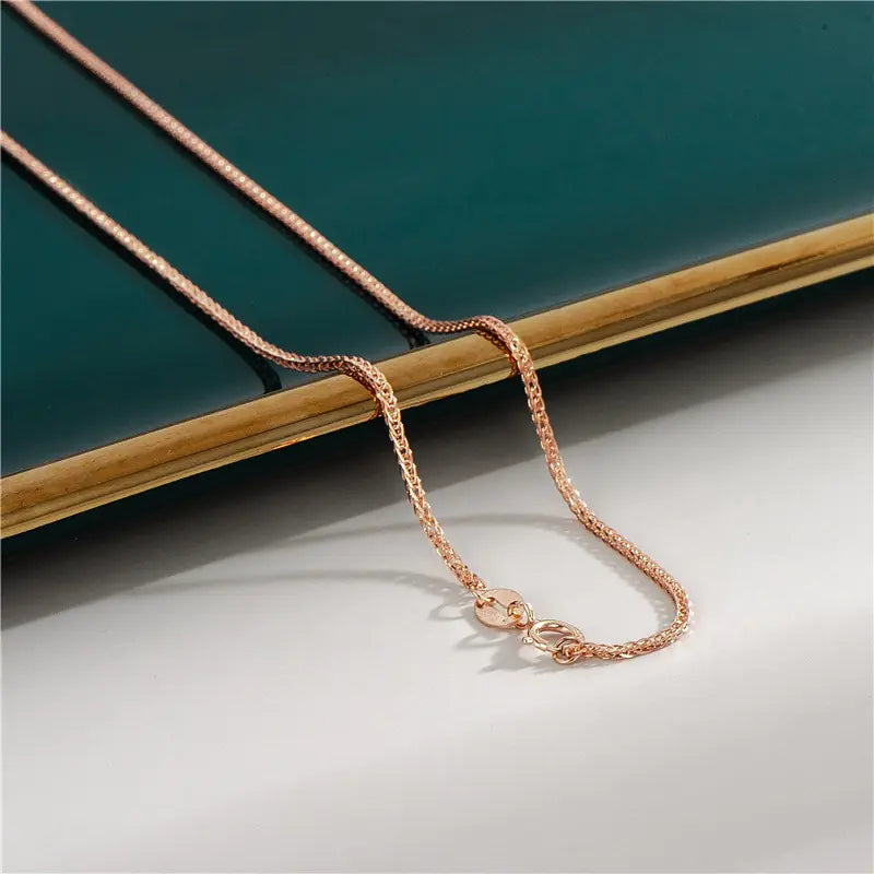 18K Rose Gold Plated Chain • Sterling Silver Base