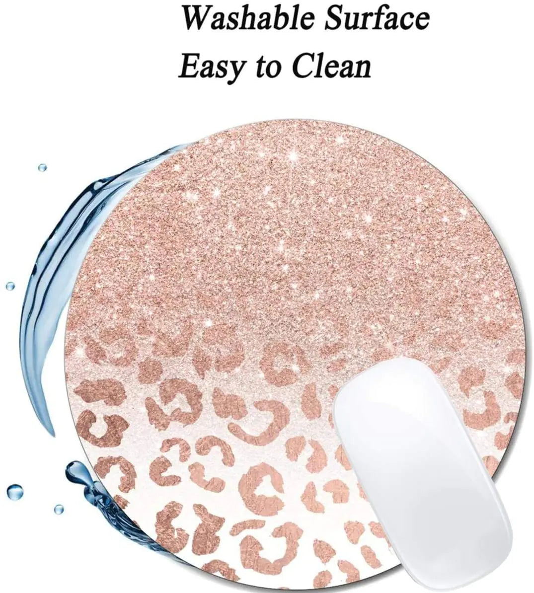 Rose Gold Leopard Glitter Mouse Pad