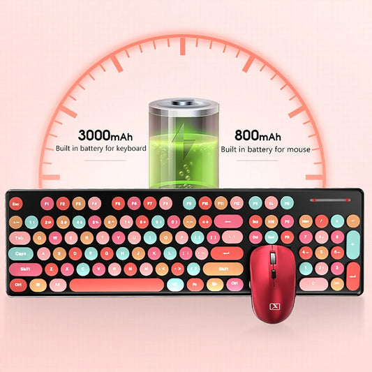 Retro Wireless Keyboard & Mouse • Silent Edition