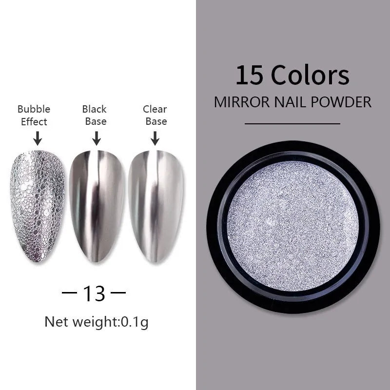 Chrome Pigment Nail Powder • Metallic Magic