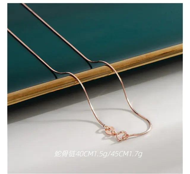 18K Rose Gold Plated Chain • Sterling Silver Base