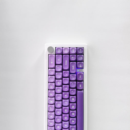 The Ultra Violet Japanese keyboard — lavender to violet gradient keycaps