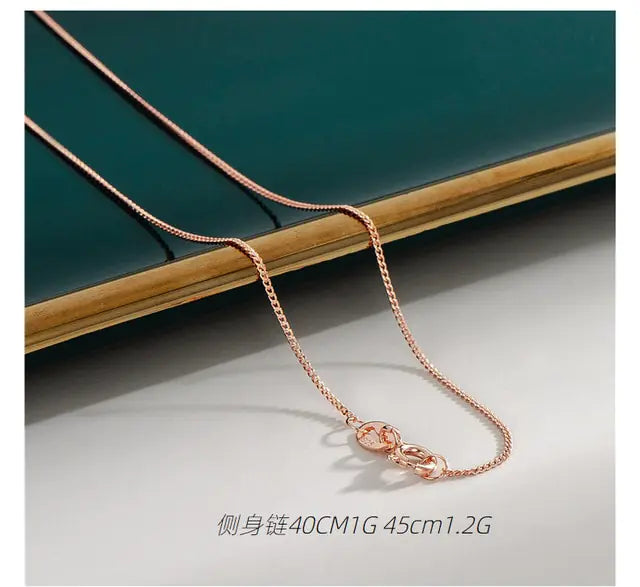 18K Rose Gold Plated Chain • Sterling Silver Base