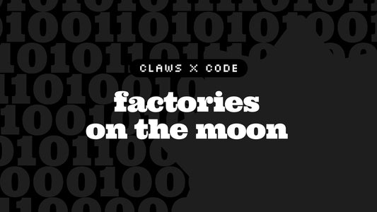 Joi and Jey from Claws x Code podcast discussing Microsoft layoffs and moon colonization in episode 9, featuring space industry graphics and tech layoff statistics