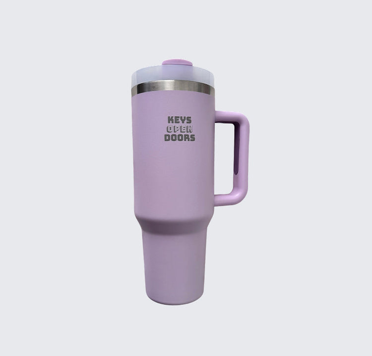 Powder blue 40oz engraved stainless steel tumbler — House of Thock — Claws x Code