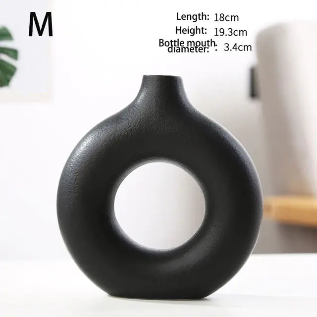 Nordic Round Hollow Ceramic Vase