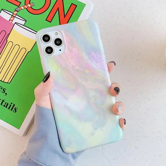 Soft Gradient Marble Cases for iPhone (X, XR, XS, 11, 12, 13, Pro Max)