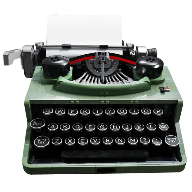 Green Retro Typewriter with Rounded Black Keys