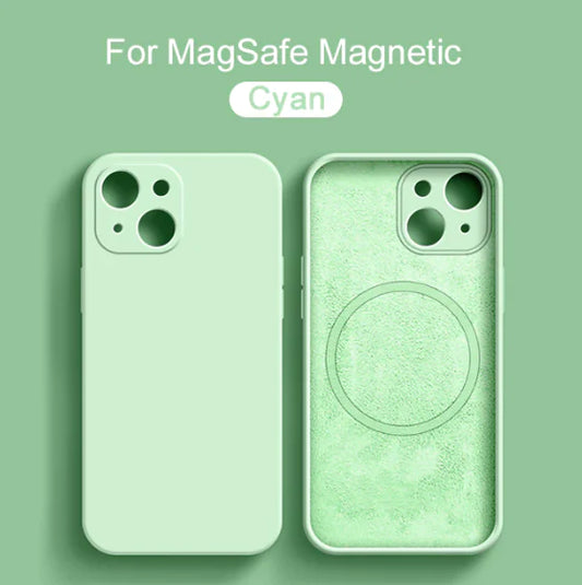 Magnetic Liquid Silicone Case For iPhones 12, 13, 14 Pro and Pro Max