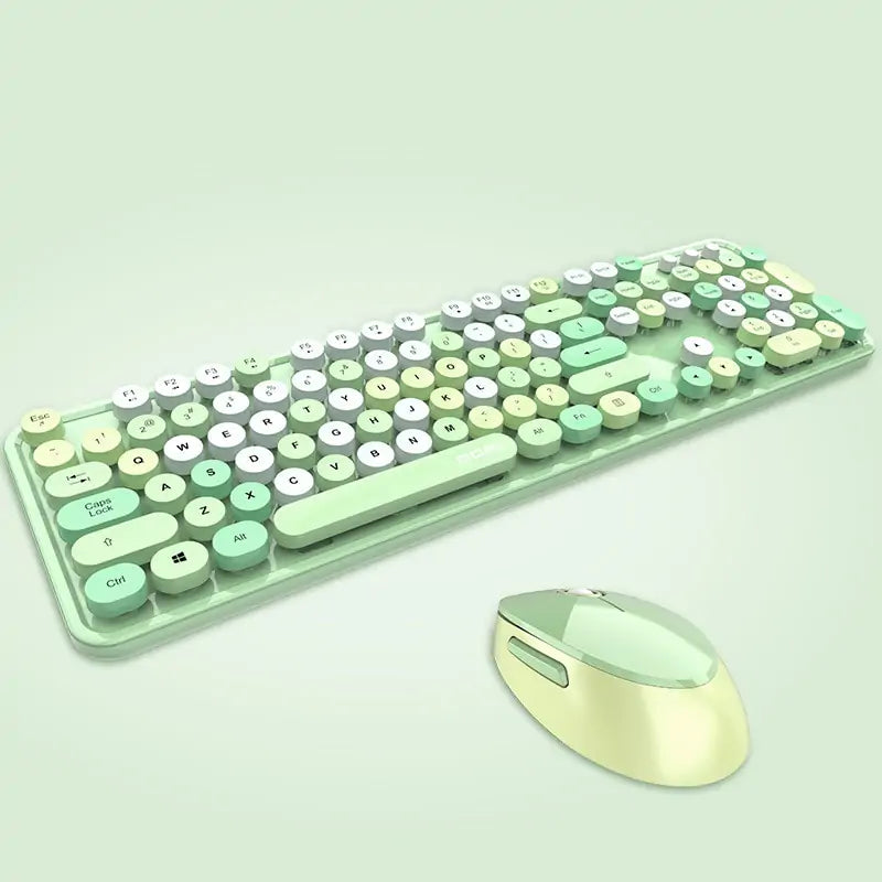 Wireless Candy Color Round Keycap Keyboard Set for PC