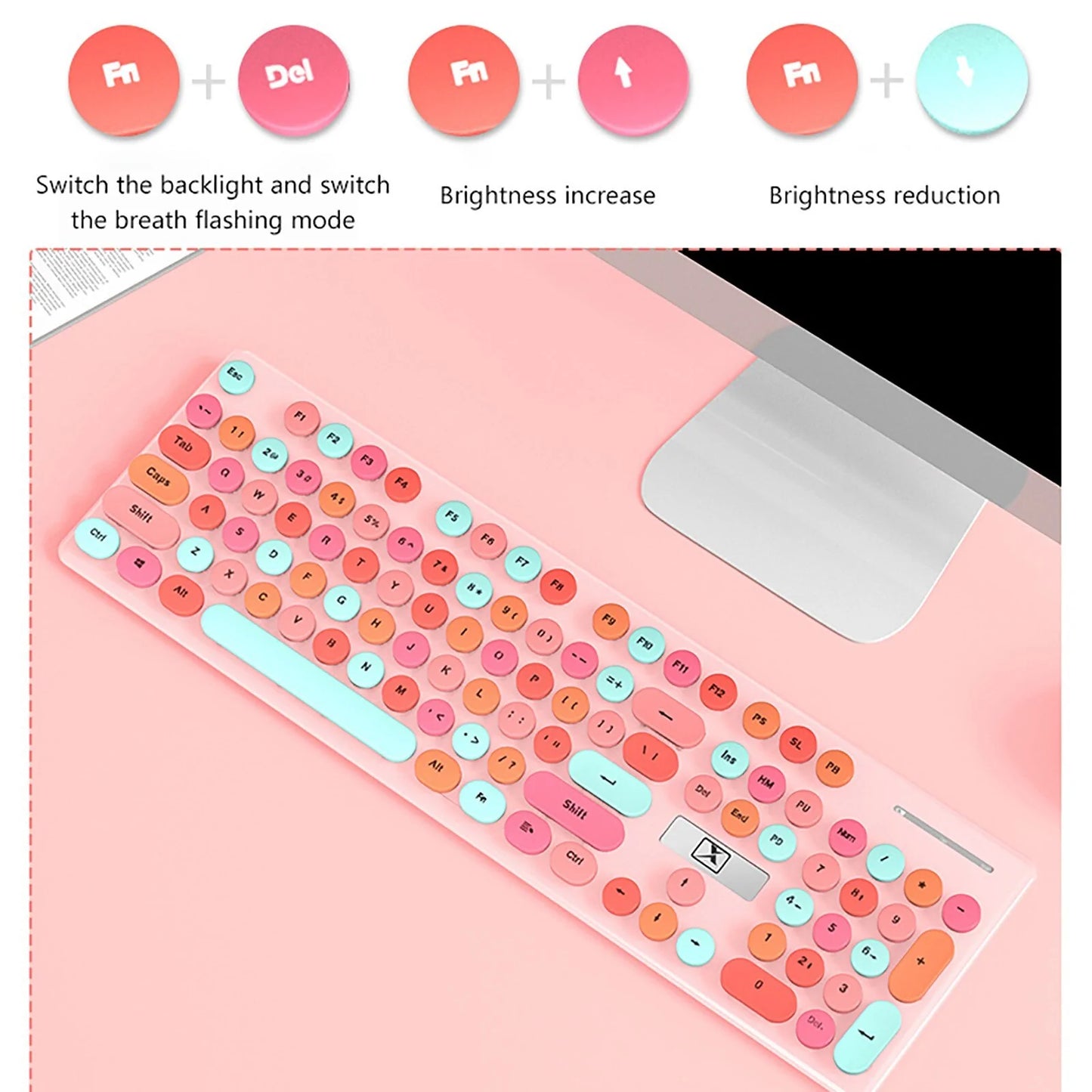 Rechargeable Wireless Keyboard and Mouse: Retro x Silent