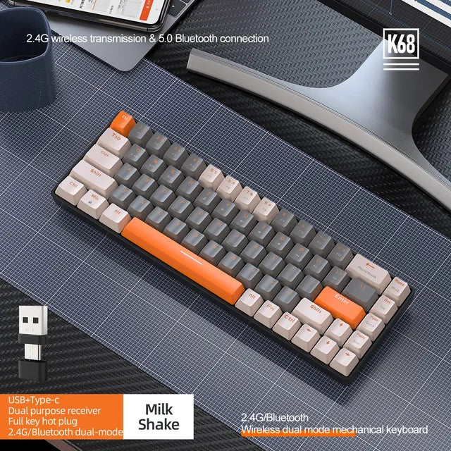 Retro Bluetooth Wireless Mechanical Keyboard