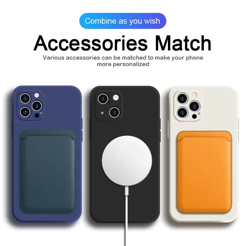 Magnetic Liquid Silicone Case For iPhones 12, 13, 14 Pro and Pro Max