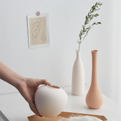 Nordic Ceramic Vase • Modern Minimalist