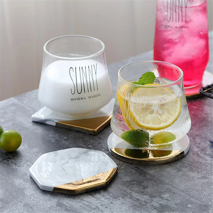 Marble Tech Coaster • Gold Accent Collection