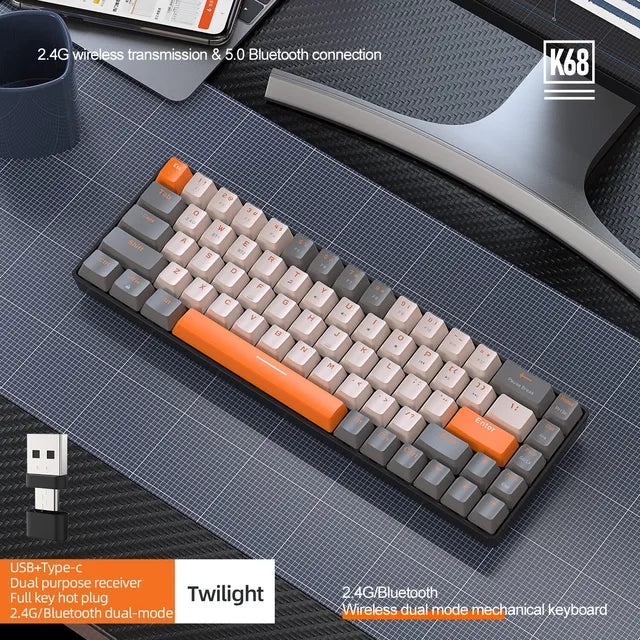 Retro Bluetooth Wireless Mechanical Keyboard