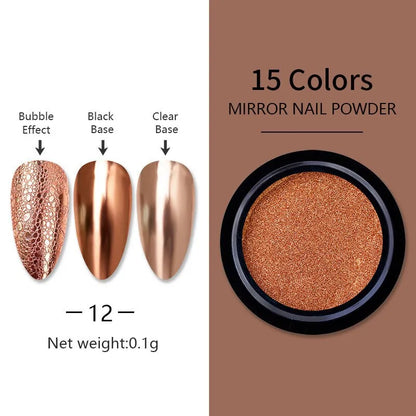 Chrome Pigment Nail Powder • Metallic Magic