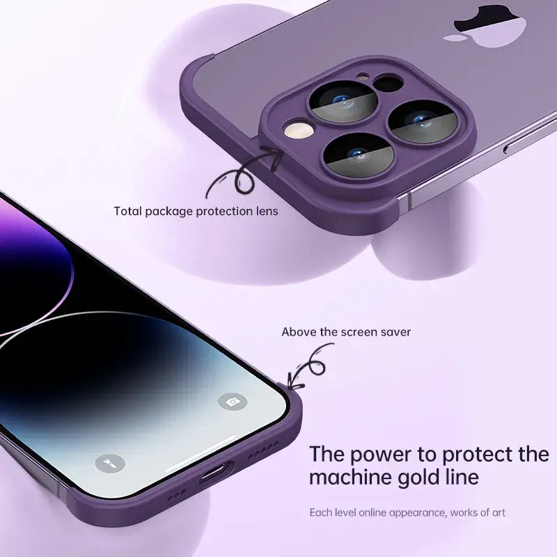 Eggplant Silicone Case With Lens Protector for iPhone 15 Pro Max