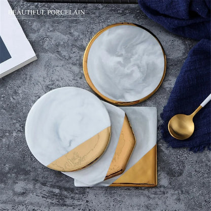 Marble Tech Coaster • Gold Accent Collection