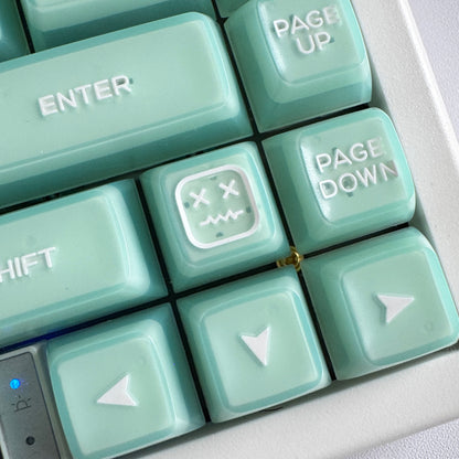 A translucent backlit mechanical keyboard with silent and thocky sound profiles.