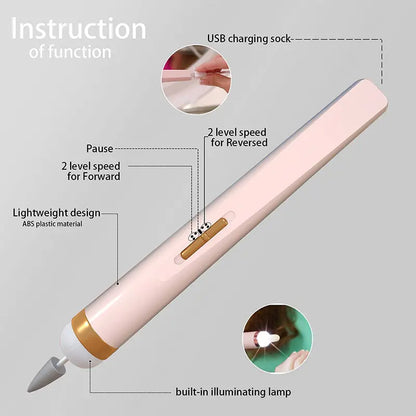 Pro Nail Tech USB Drill • Long Nail Perfection