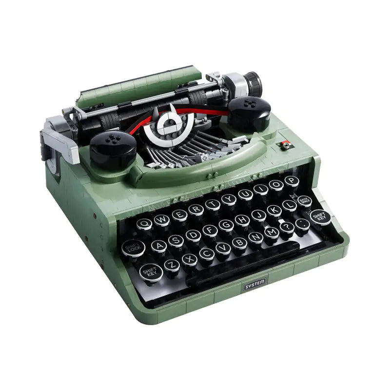 Green Retro Typewriter with Rounded Black Keys