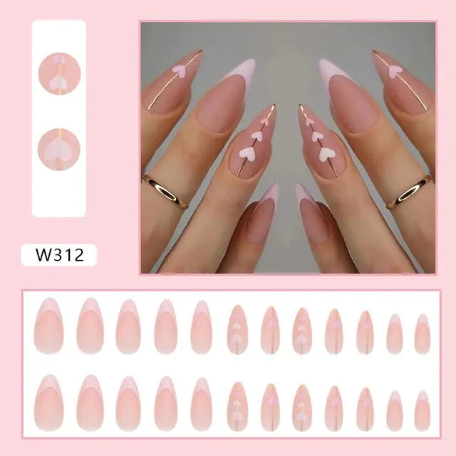 Matte Nude Nails - Almond-shaped and long