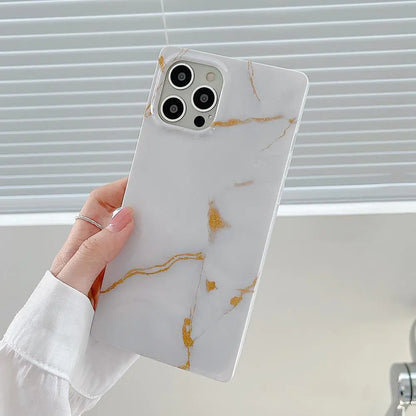 Square Edge Marble Case • iPhone Pro Series