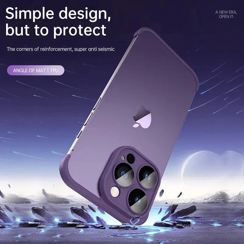 Eggplant Silicone Case With Lens Protector for iPhone 15 Pro Max