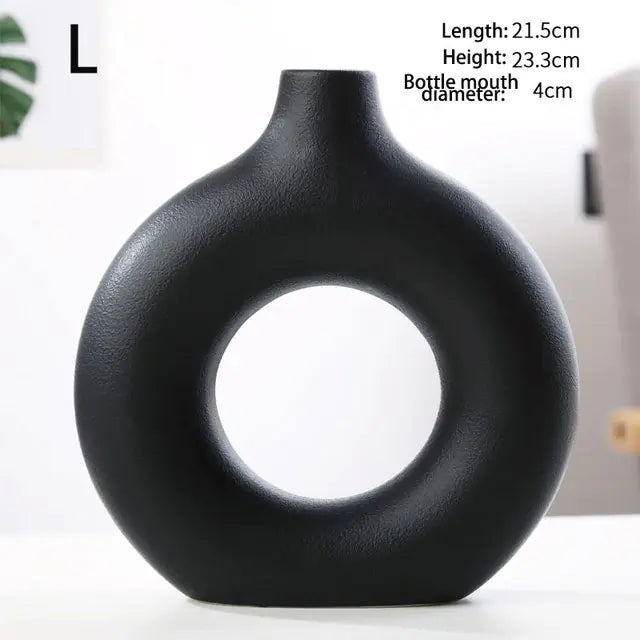 Nordic Round Hollow Ceramic Vase