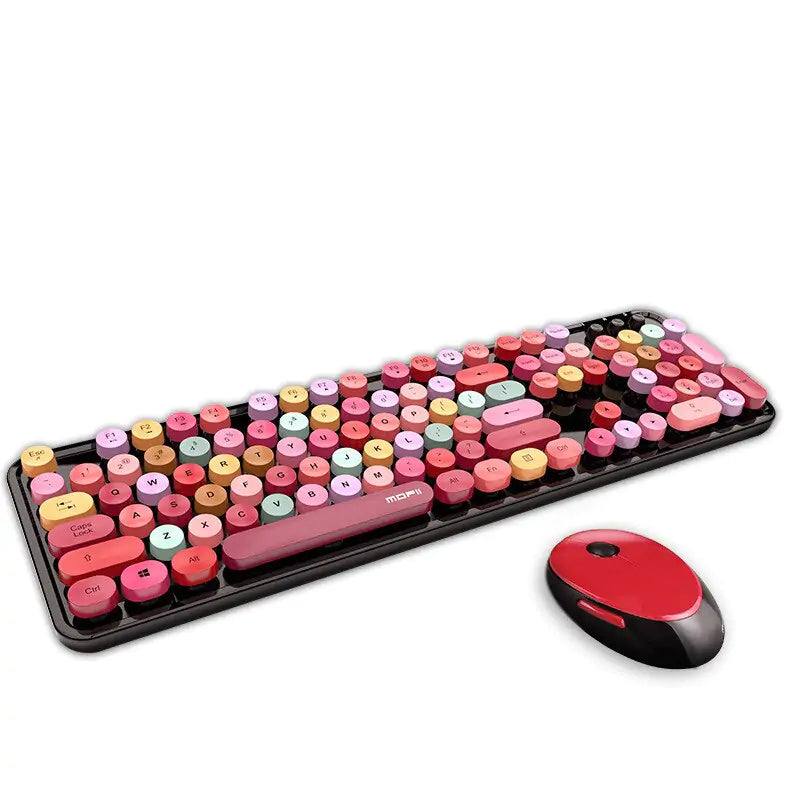 Wireless Candy Color Round Keycap Keyboard Set for PC