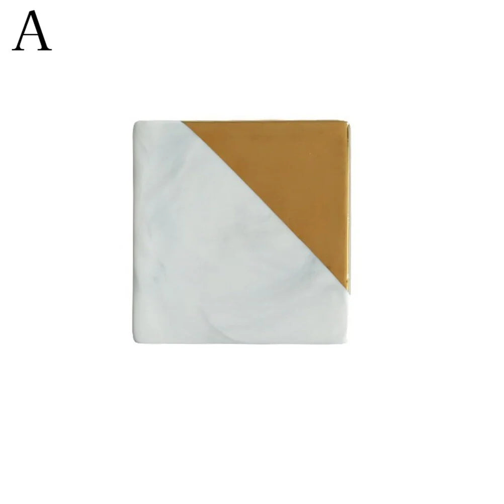 Gold Marble Ceramic Coaster: Tea Cup Pad and Table Mat