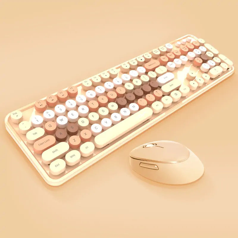 Wireless Candy Color Round Keycap Keyboard Set for PC