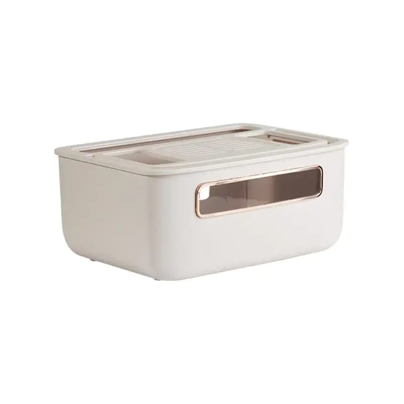 Creamy Retro Cable Organizer Box for Desks