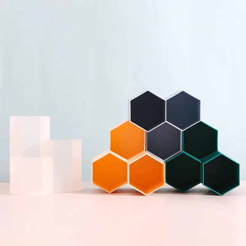 Honeycomb Hexagon Desk Pen Holder