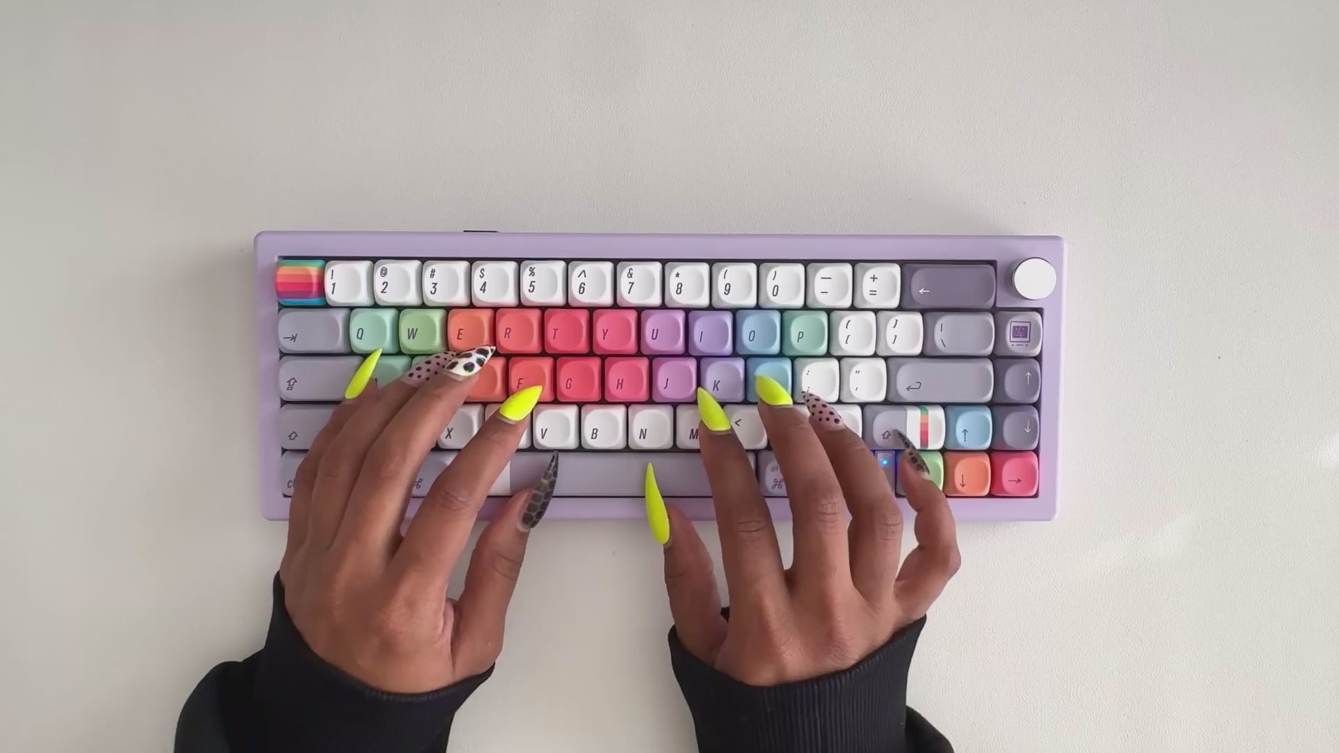 Mac Keyboard for Long Nails with RGB Lighting and Command Key