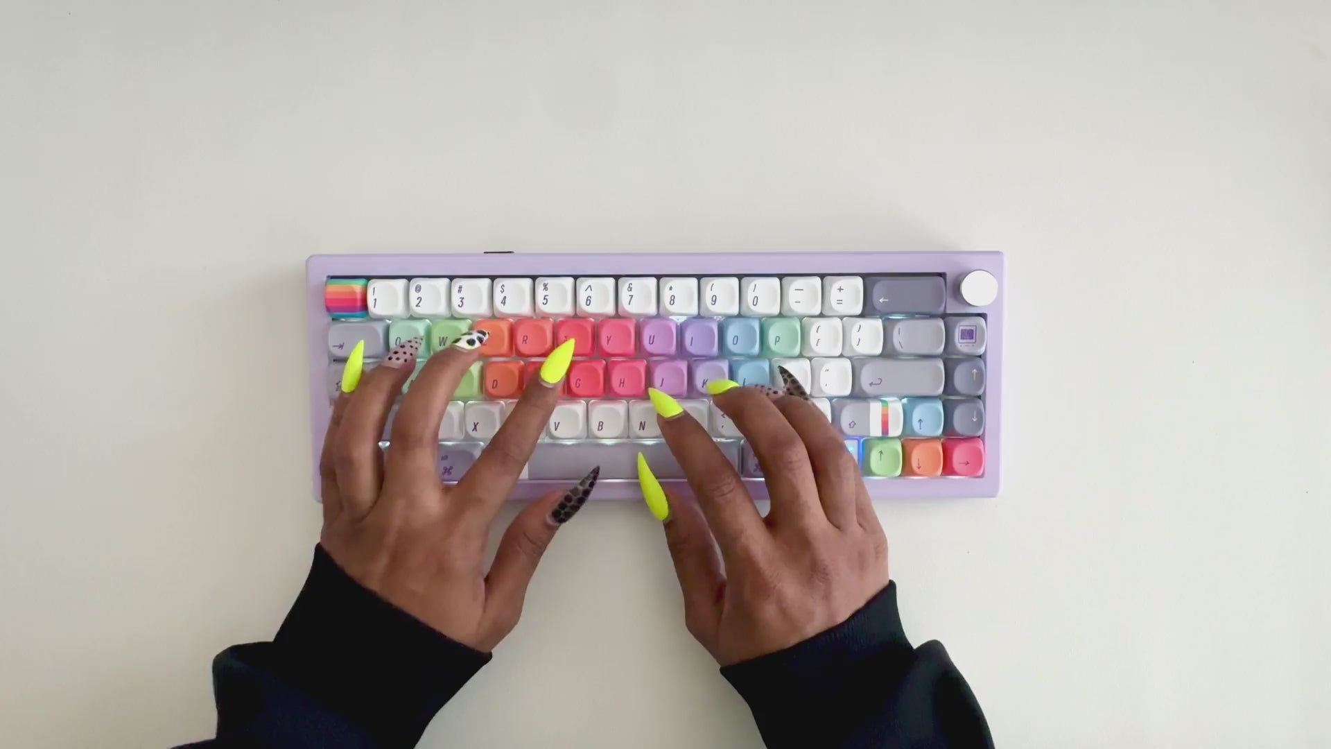 Mac Keyboard for Long Nails with RGB Lighting and Command Key