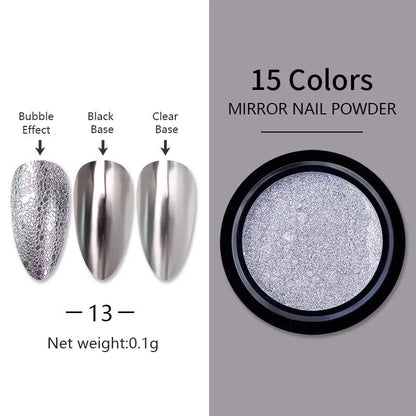 Chrome Pigment Nail Powder • Metallic Magic