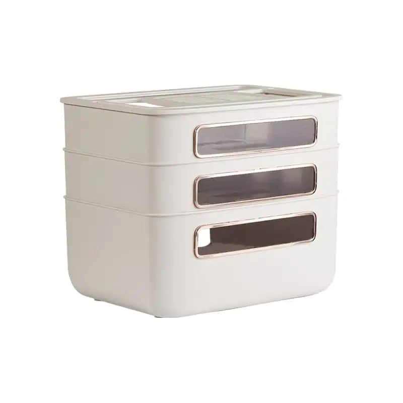 Creamy Retro Cable Organizer Box for Desks