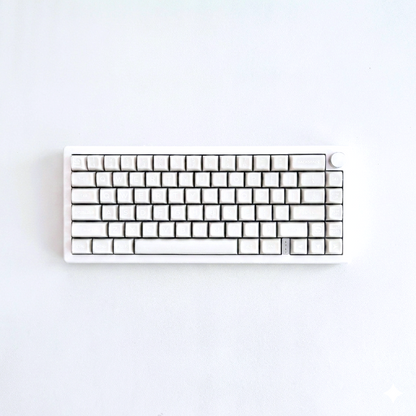 White Cream Mechanical Keyboard with Thocky Keycaps for Long Nails with RGB Backlight